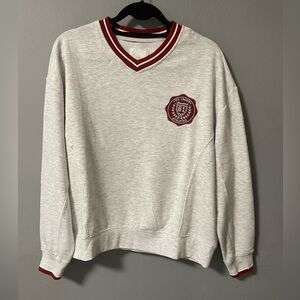 NWT Lazy Sunday Ivy League Graphic Gray Sweatshirt. Size Large